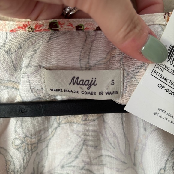 Maaji | Women's Boho Hippie Floral Lightweight Flowy Mini Dress Size Small - Picture 6 of 9